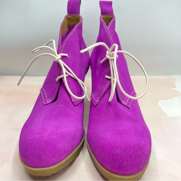 Dr Martens Magenta Suede Wedges - Picture 7 of 7